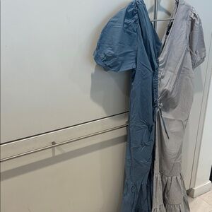 Blue and Gray Maxi Dress
